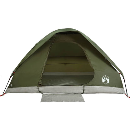vidaXL Camping Tent Dome 4-Person Olive Green Waterproof - 37978