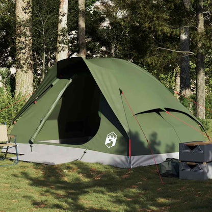 vidaXL Camping Tent Dome 4-Person Olive Green Waterproof - 37978