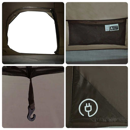 vidaXL Camping Tent Dome 4-Person Brown Waterproof - 37985