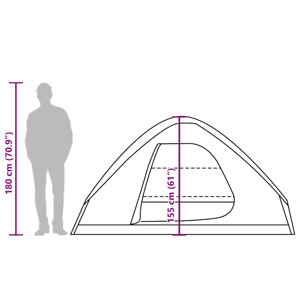 vidaXL Camping Tent Dome 4-Person Brown Waterproof - 37985