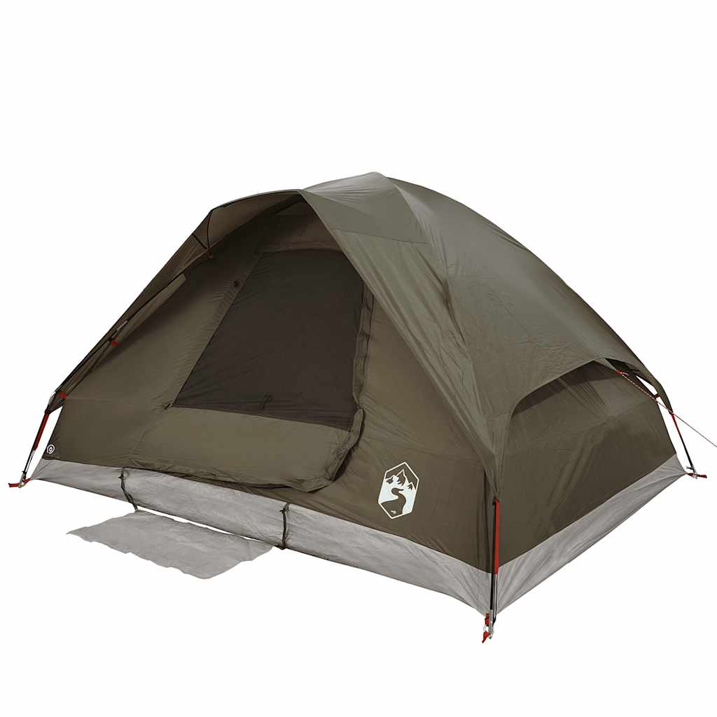 vidaXL Camping Tent Dome 4-Person Brown Waterproof - 37985