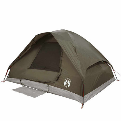 vidaXL Camping Tent Dome 4-Person Brown Waterproof - 37985