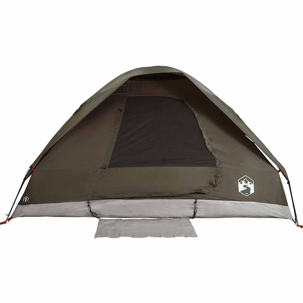 vidaXL Camping Tent Dome 4-Person Brown Waterproof - 37985