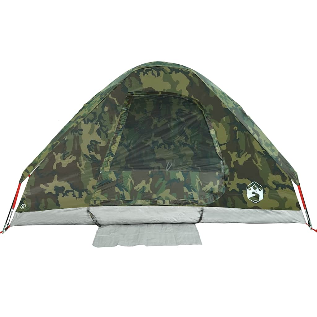 vidaXL Camping Tent Dome 4-Person Camouflage Waterproof - Green - 37992