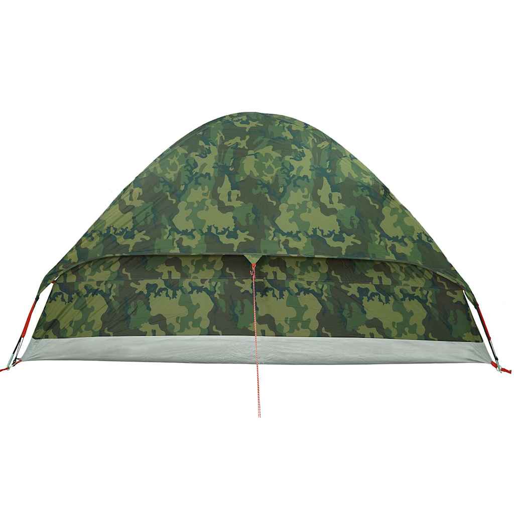 vidaXL Camping Tent Dome 4-Person Camouflage Waterproof - Green - 37992