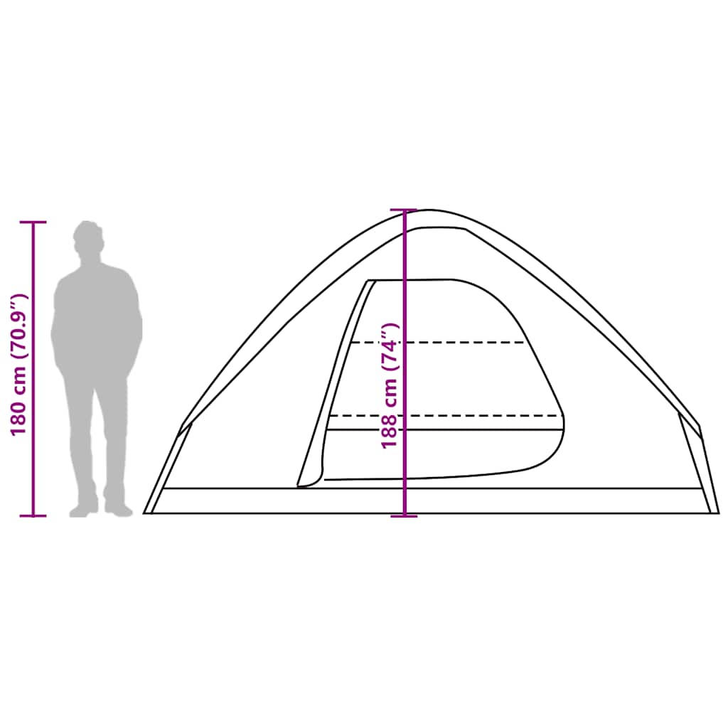 vidaXL Family Tent Dome 6-Person Olive Green Waterproof