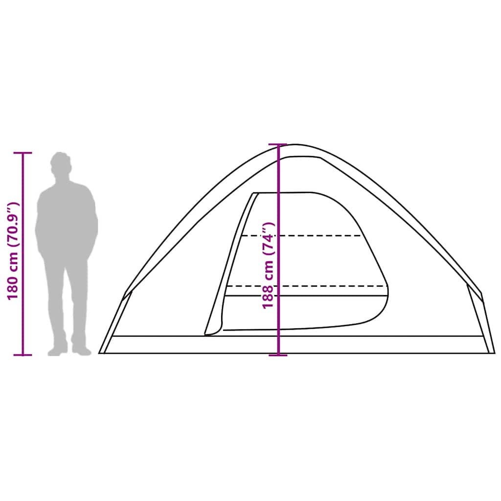 vidaXL Family Tent Dome 6-Person Brown Waterproof