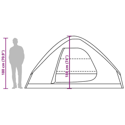 vidaXL Family Tent Dome 6-Person Brown Waterproof