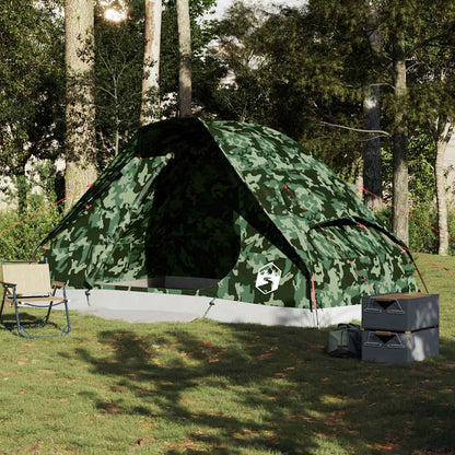 vidaXL Family Tent Dome 6-Person Camouflage Waterproof - Green