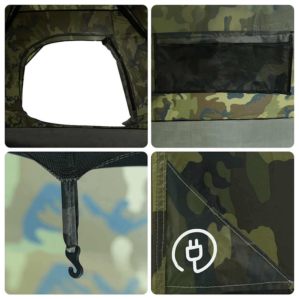 vidaXL Family Tent Dome 6-Person Camouflage Waterproof - Green