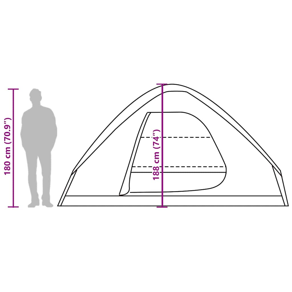 vidaXL Family Tent Dome 6-Person Camouflage Waterproof - Green