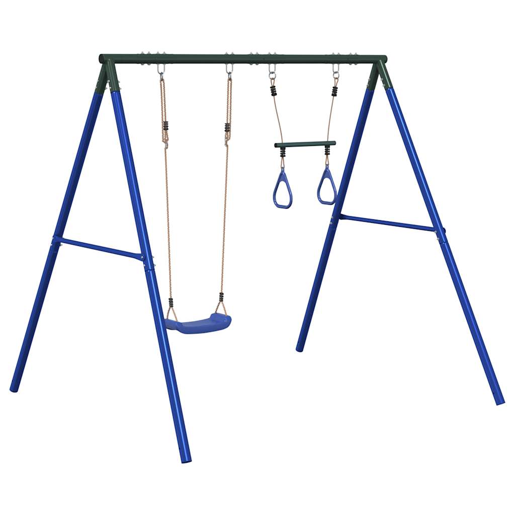 vidaXL Outdoor Swing Set with Swing and Trapeze - Blue