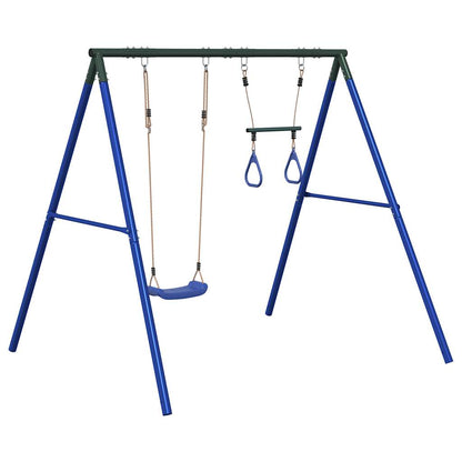 vidaXL Outdoor Swing Set with Swing and Trapeze - Blue