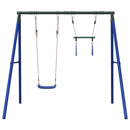 vidaXL Outdoor Swing Set with Swing and Trapeze - Blue