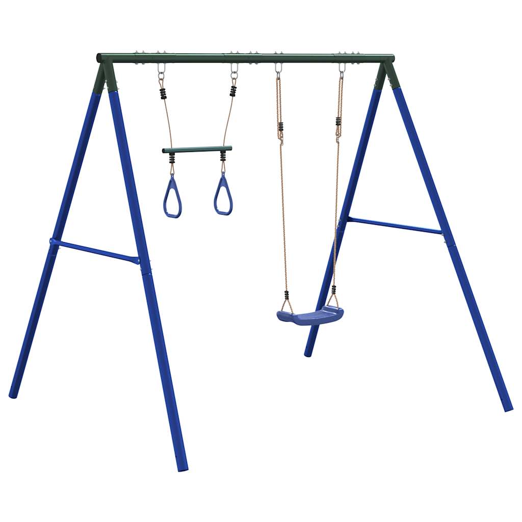 vidaXL Outdoor Swing Set with Swing and Trapeze - Blue