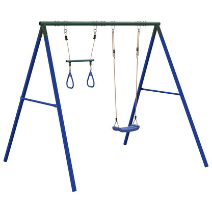 vidaXL Outdoor Swing Set with Swing and Trapeze - Blue