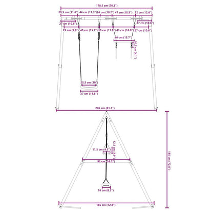 vidaXL Outdoor Swing Set with Swing and Trapeze - Blue
