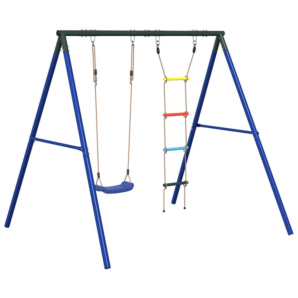 vidaXL Outdoor Swing Set with Swing and Ladder - Multicolour - 206 x 185 x 185 cm