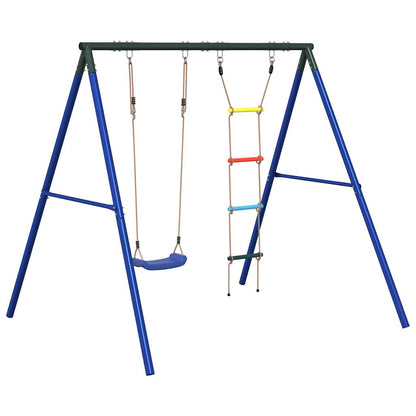vidaXL Outdoor Swing Set with Swing and Ladder - Multicolour - 206 x 185 x 185 cm