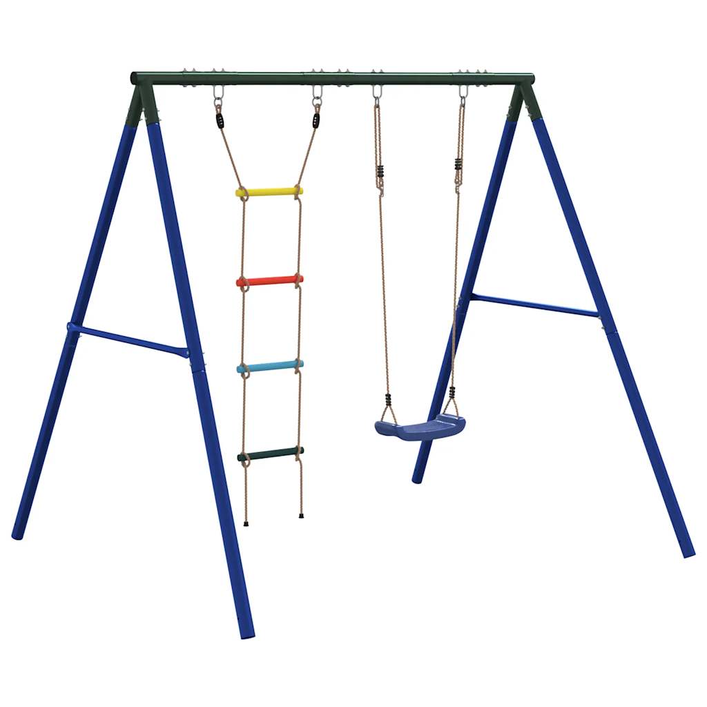 vidaXL Outdoor Swing Set with Swing and Ladder - Multicolour - 206 x 185 x 185 cm