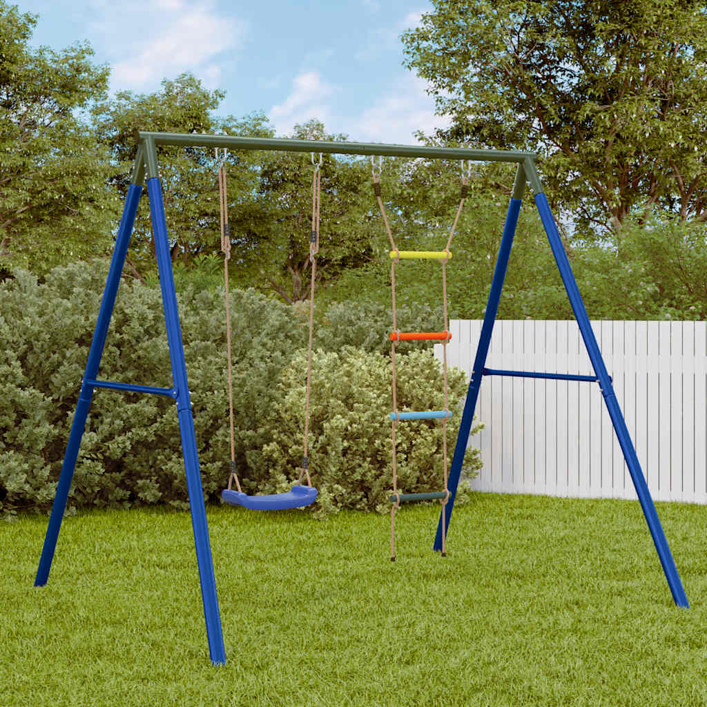 vidaXL Outdoor Swing Set with Swing and Ladder - Multicolour - 206 x 185 x 185 cm