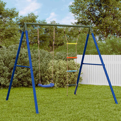 vidaXL Outdoor Swing Set with Swing and Ladder - Multicolour - 206 x 185 x 185 cm