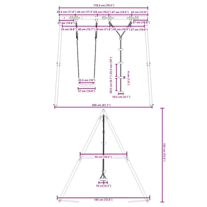 vidaXL Outdoor Swing Set with Swing and Disc Swing - Multicolour