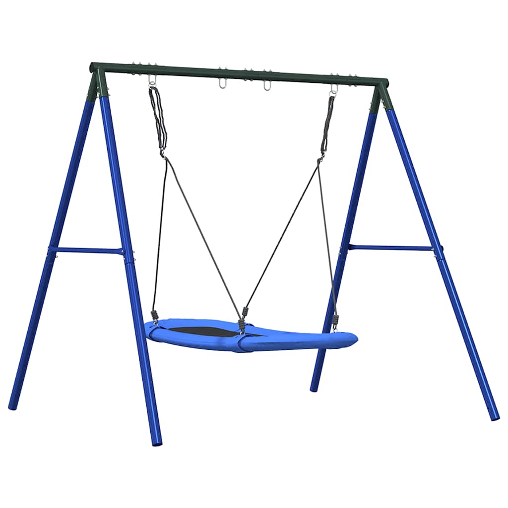 vidaXL Outdoor Swing Set with Nest Swing - Blue - 206 x 185 x 185 cm
