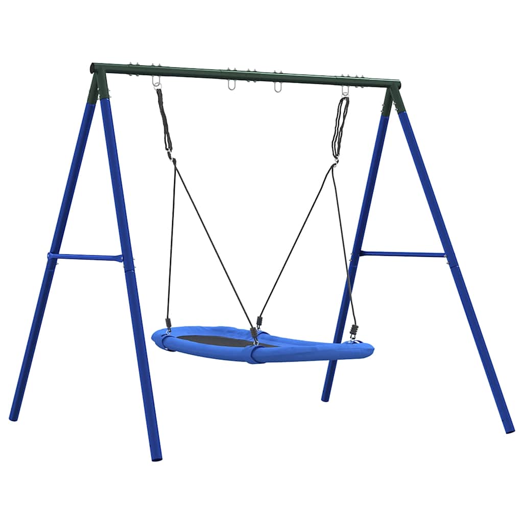vidaXL Outdoor Swing Set with Nest Swing - Blue - 206 x 185 x 185 cm