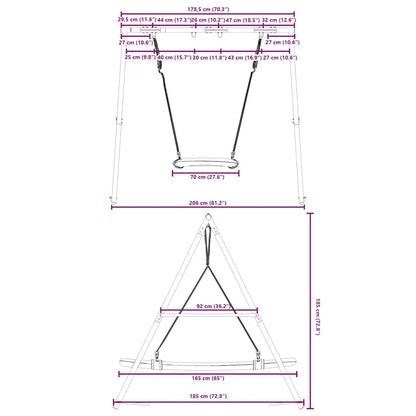 vidaXL Outdoor Swing Set with Nest Swing - Blue - 206 x 185 x 185 cm
