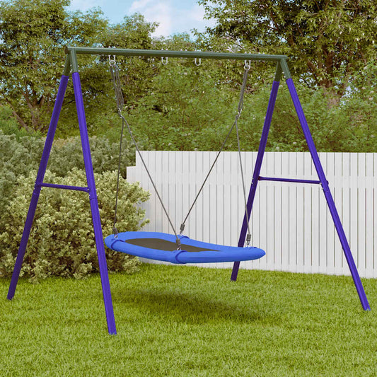 vidaXL Outdoor Swing Set with Nest Swing - Blue - 206 x 185 x 185 cm
