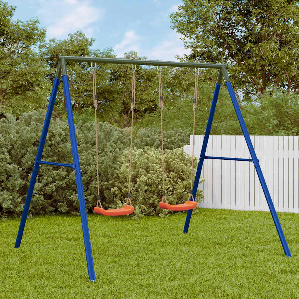 vidaXL Outdoor Swing Set with 2 Swings - Blue - 33660