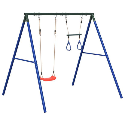 vidaXL Outdoor Swing Set with Swing and Trapeze - Blue - 33661