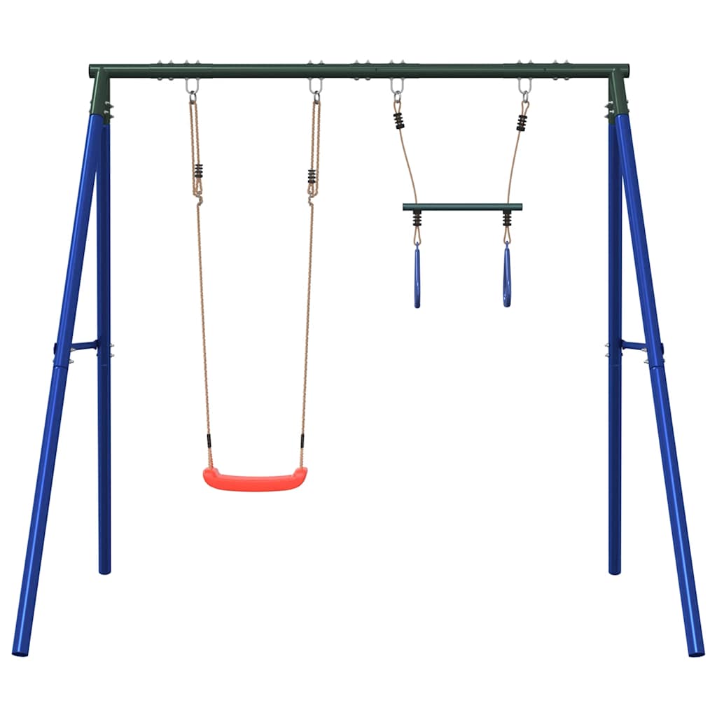 vidaXL Outdoor Swing Set with Swing and Trapeze - Blue - 33661