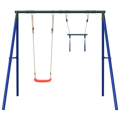vidaXL Outdoor Swing Set with Swing and Trapeze - Blue - 33661