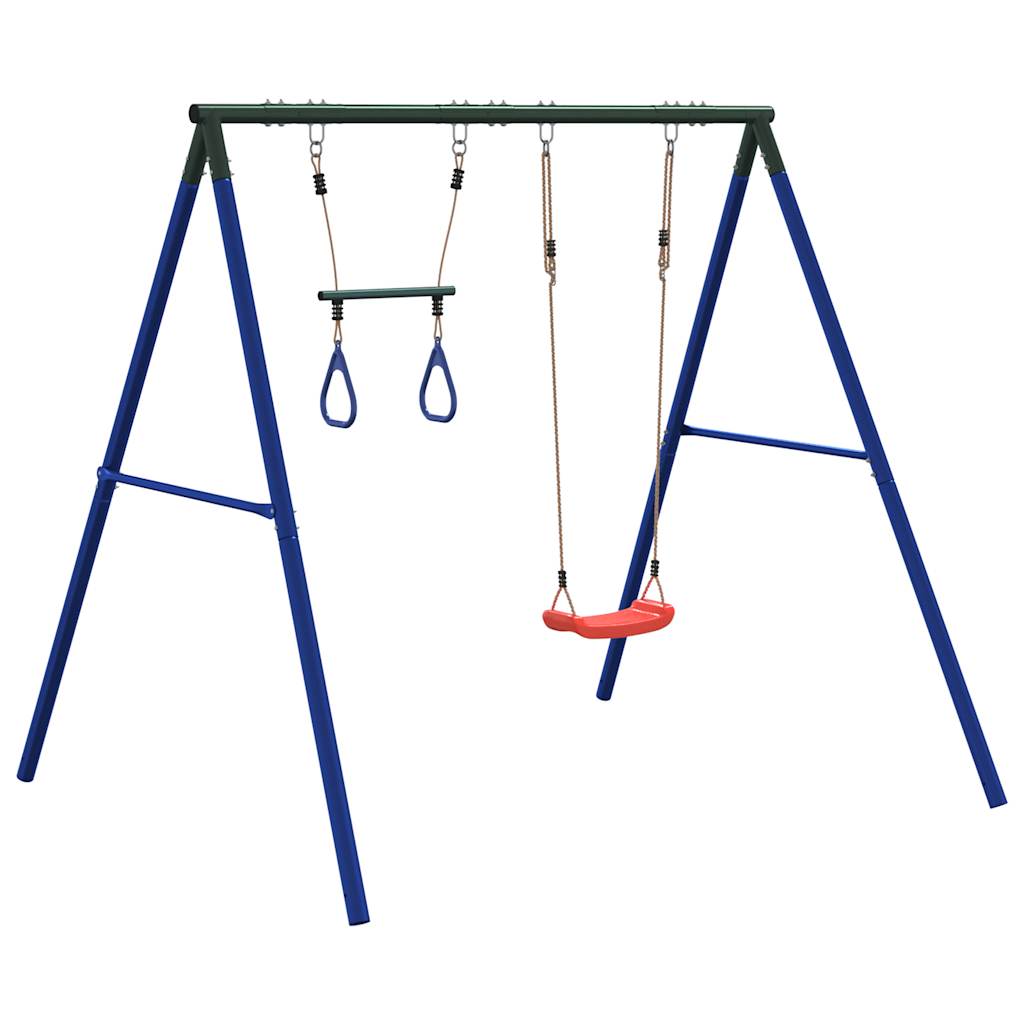 vidaXL Outdoor Swing Set with Swing and Trapeze - Blue - 33661