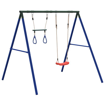 vidaXL Outdoor Swing Set with Swing and Trapeze - Blue - 33661