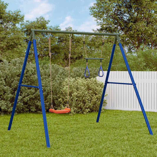 vidaXL Outdoor Swing Set with Swing and Trapeze - Blue - 33661