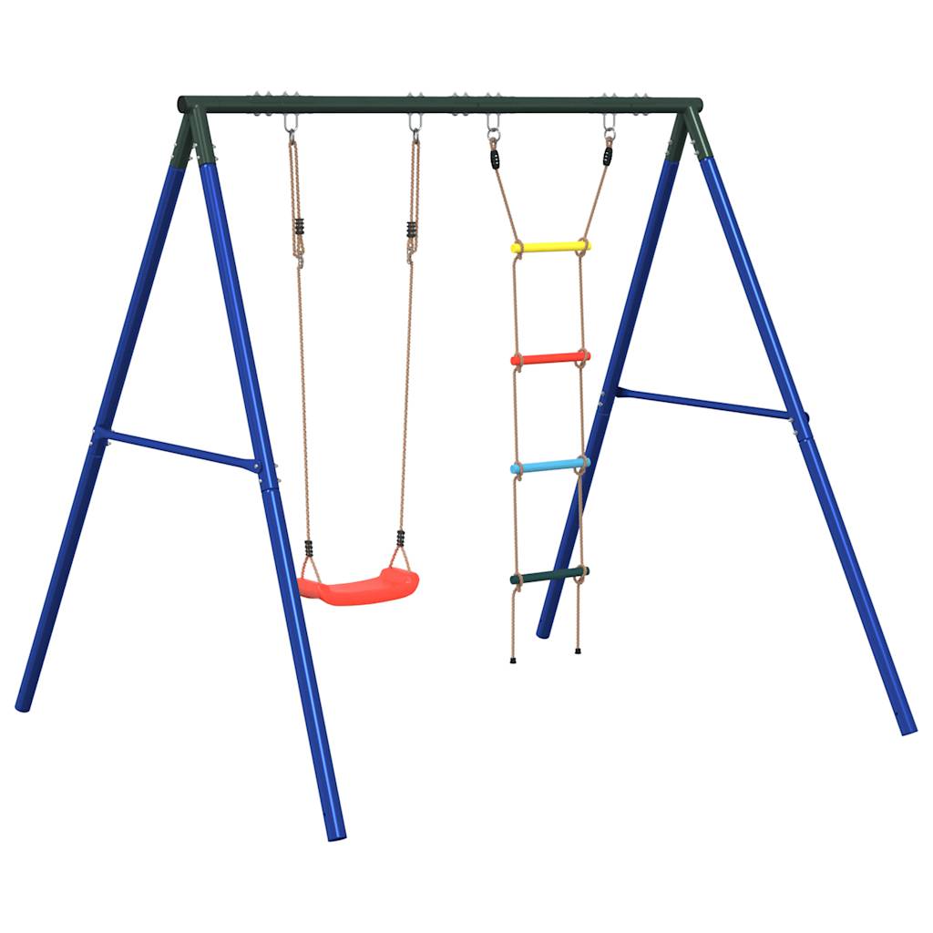 vidaXL Outdoor Swing Set with Swing and Ladder - Multicolour