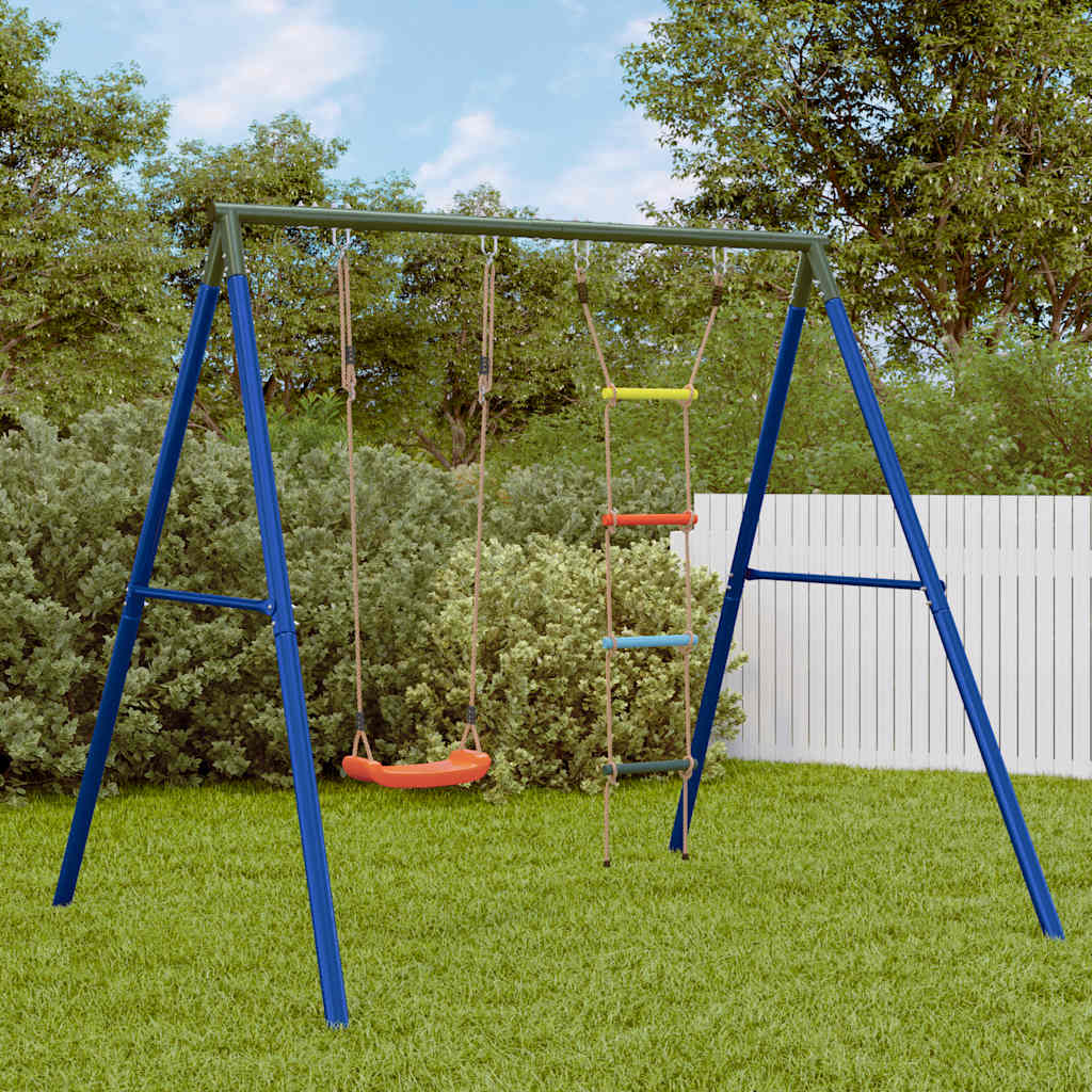 vidaXL Outdoor Swing Set with Swing and Ladder - Multicolour