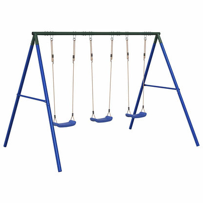 vidaXL Outdoor Swing Set with 3 Swings - Blue