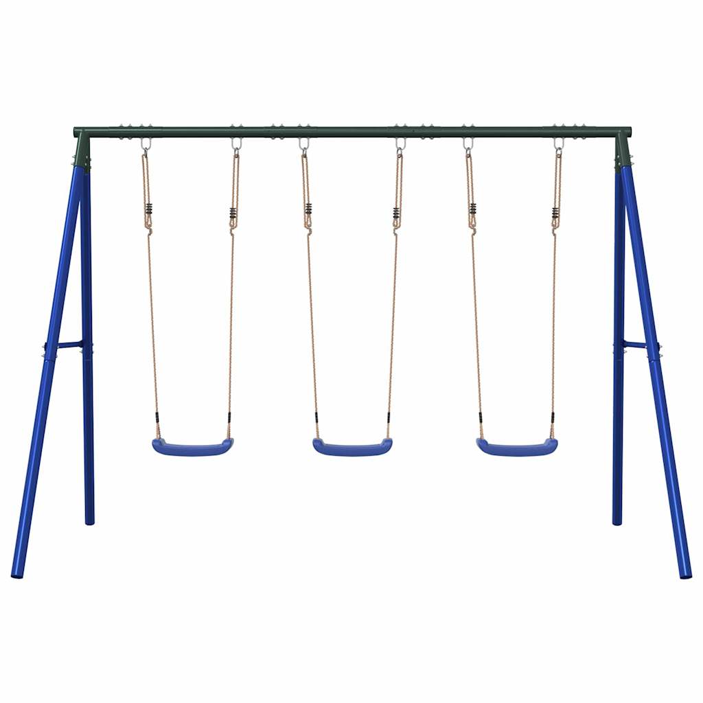 vidaXL Outdoor Swing Set with 3 Swings - Blue