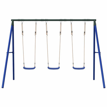 vidaXL Outdoor Swing Set with 3 Swings - Blue