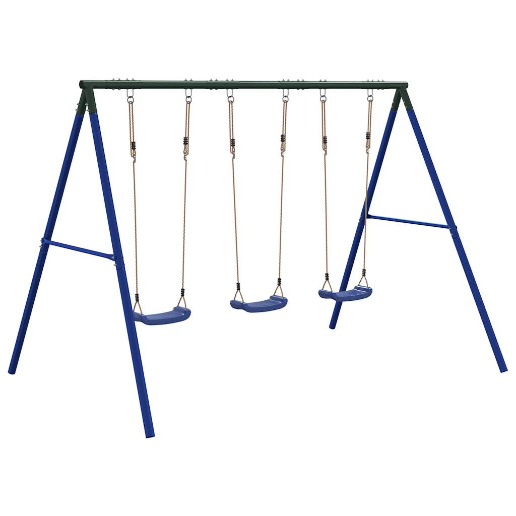 vidaXL Outdoor Swing Set with 3 Swings - Blue