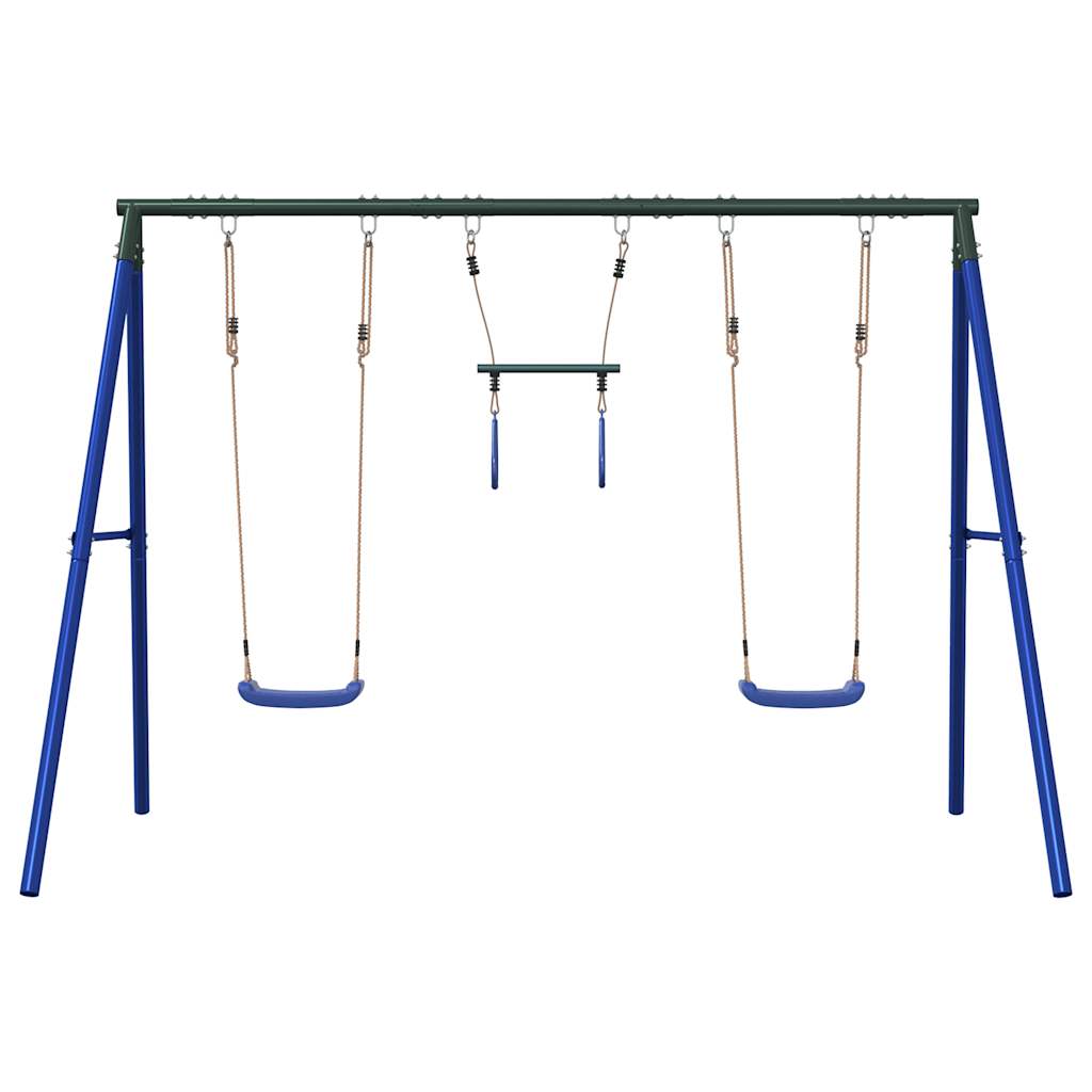 vidaXL Outdoor Swing Set with Swings and Trapeze - Blue