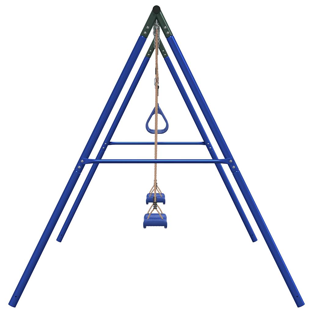vidaXL Outdoor Swing Set with Swings and Trapeze - Blue
