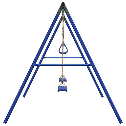 vidaXL Outdoor Swing Set with Swings and Trapeze - Blue