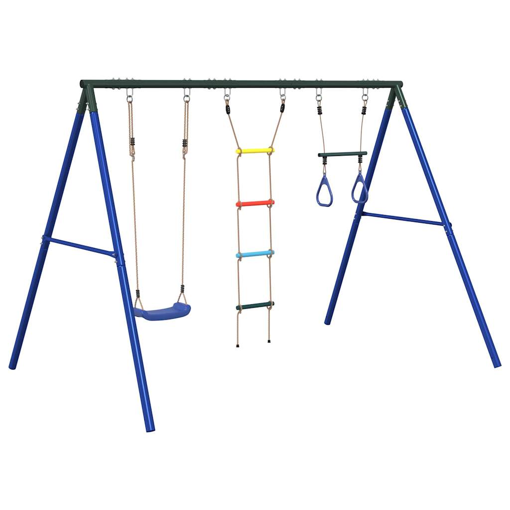 vidaXL Outdoor Swing Set with Swing, Trapeze, Ladder - Multicolour