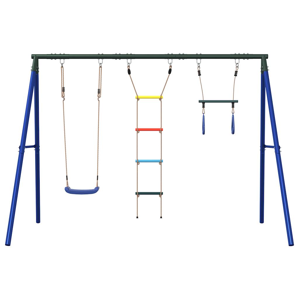 vidaXL Outdoor Swing Set with Swing, Trapeze, Ladder - Multicolour