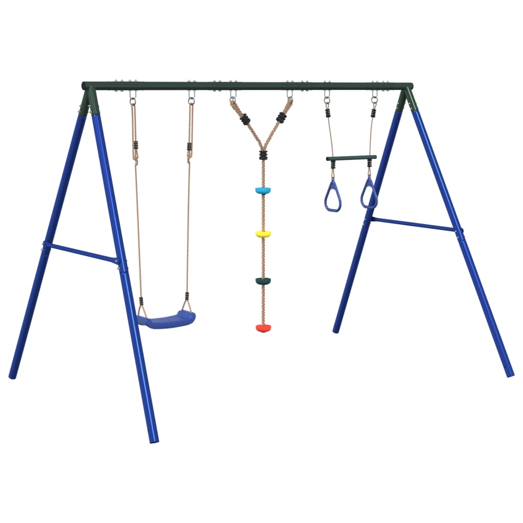 vidaXL Outdoor Swing Set with Swing, Trapeze, Ladder - Multicolour - 33711